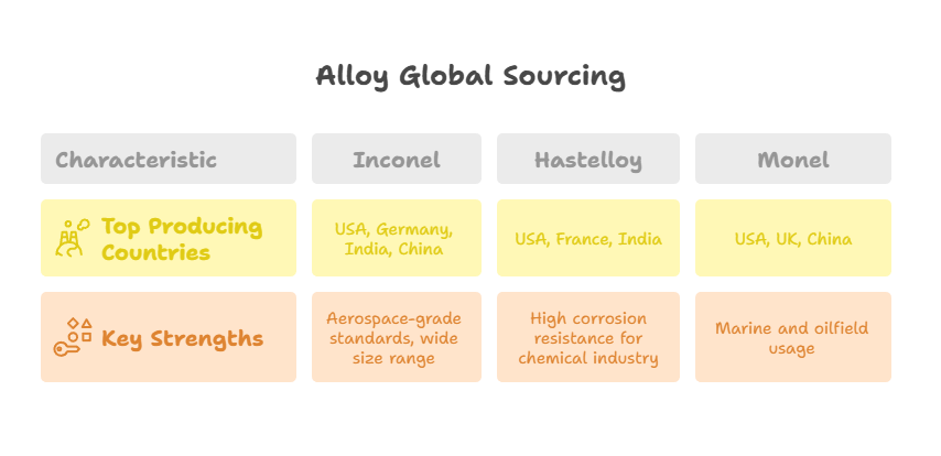 Inconel, Hastelloy, and Monel Global Sourcing