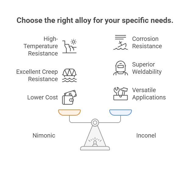 Nimonic vs Inconel: Principais diferenças, aplicações e comparação de custos