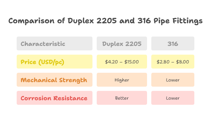 Accesorios de tubería Duplex 2205 Precio y Fábrica