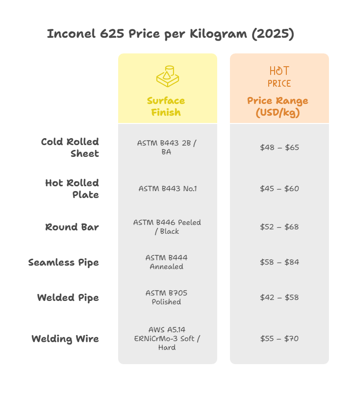 Inconel 625 Price per Kg in 2025