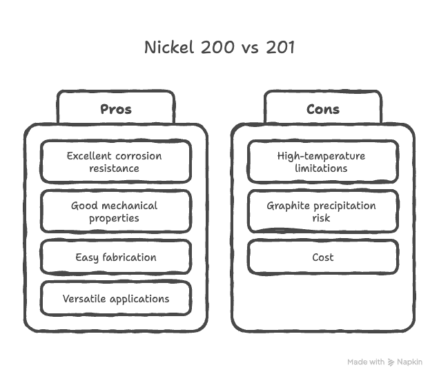 Nickel 200 vs Nickel 201 : Composition, propriétés et différences d'application 1 Nickel 200 vs Nickel 201 : Composition, propriétés et différences d'application