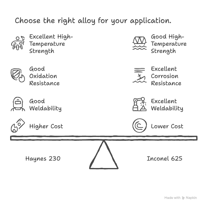 Haynes 230 vs Inconel 625