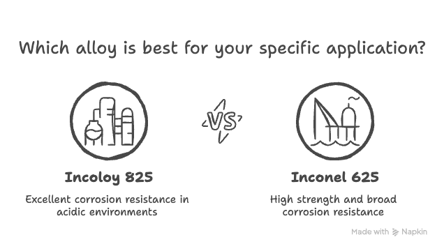 Incoloy 825 vs Inconel 625: Key Differences, Properties, and Applications