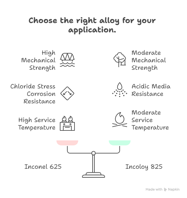 inconel 625 vs incoloy 825