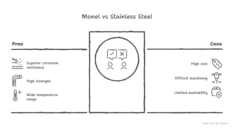 Monel vs aço inoxidável: Principais diferenças, propriedades e aplicações